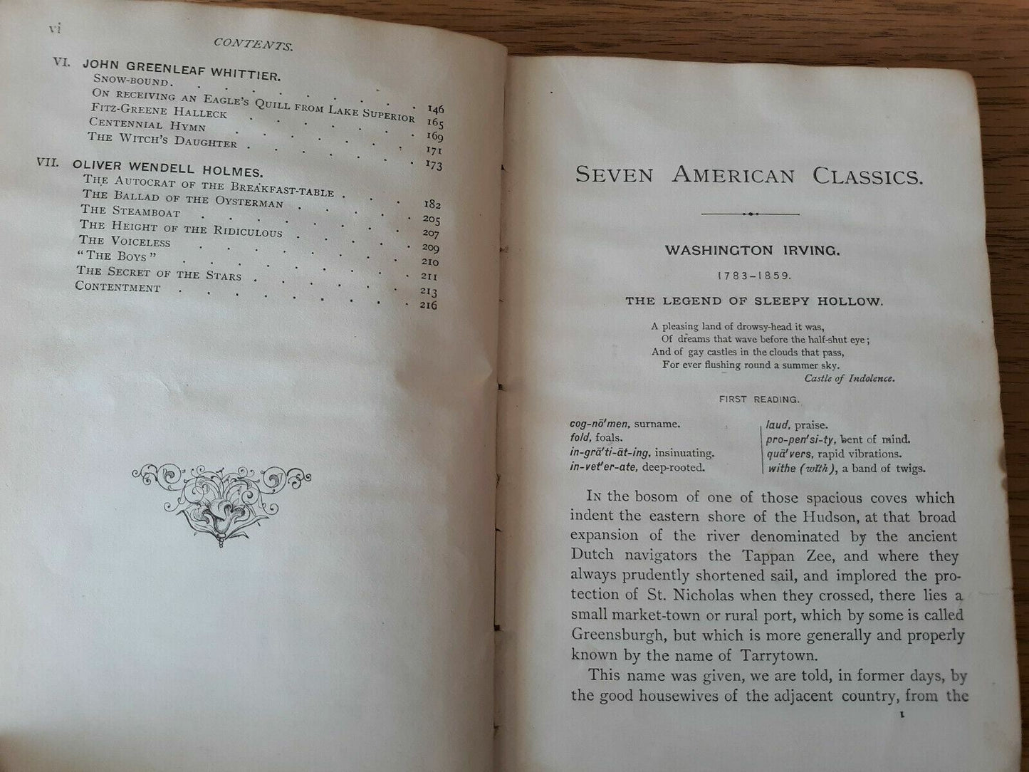 Vintage "Seven American Classics: Supplementary To Fifth Reader" 1880 Hardcover