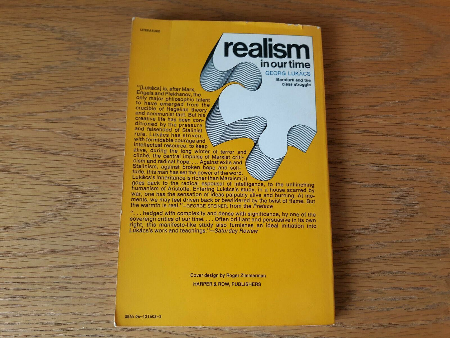 Realism in Our Time Georg Lukacs 1971 Paperback Harper Torchbooks