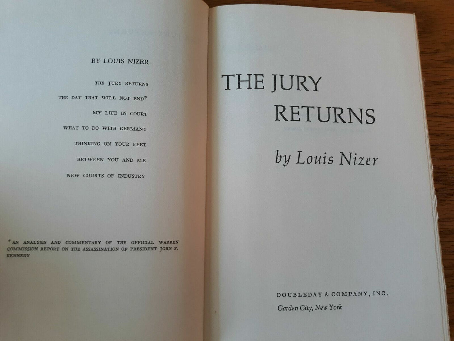 The Jury Returns By Louis Nizer (1966) Hardcover Dust Jacket Book Club Ed