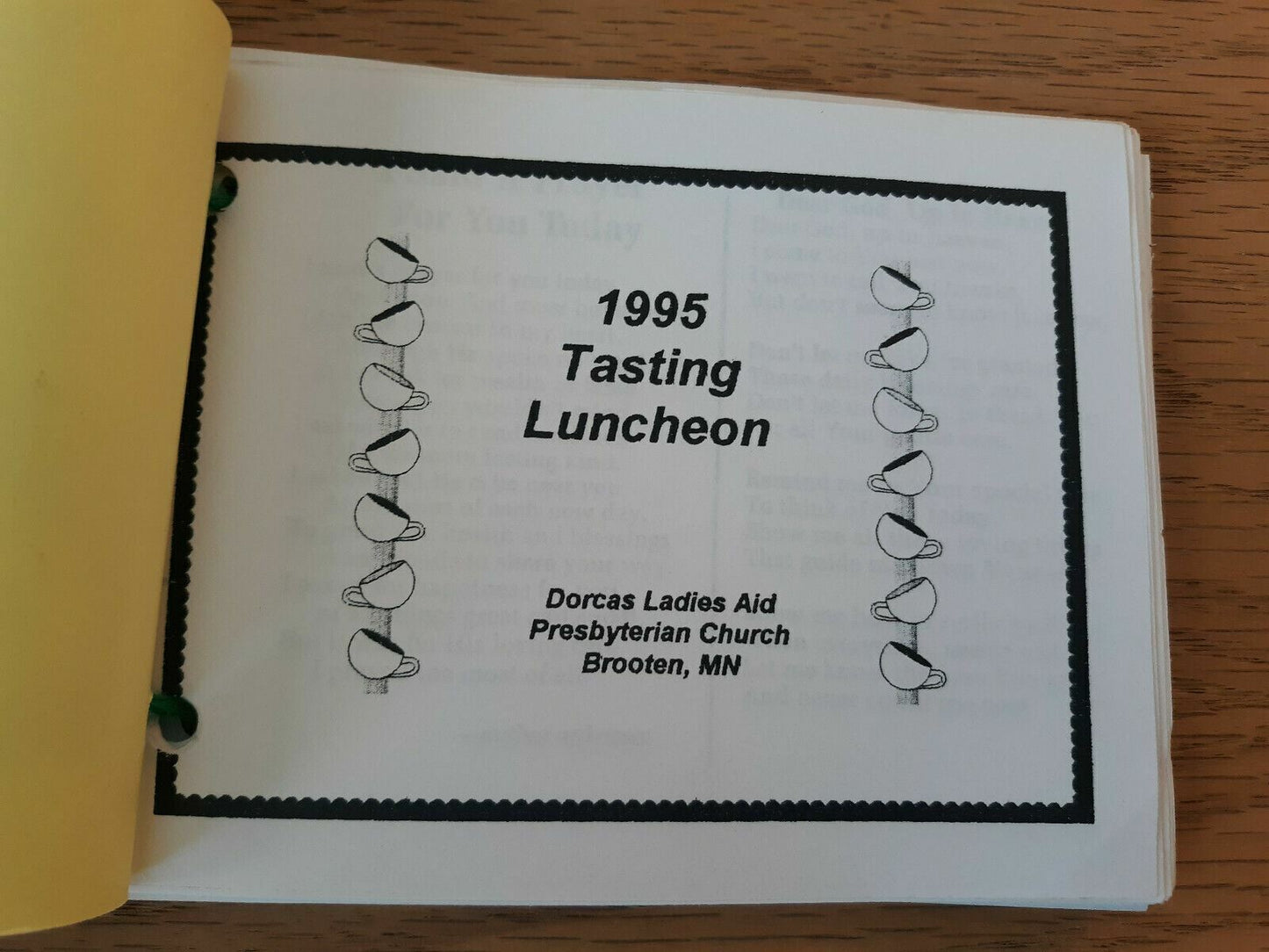1995 Tasting Luncheon Dorcas Ladies Aid Presbyterian Church Brooten MN