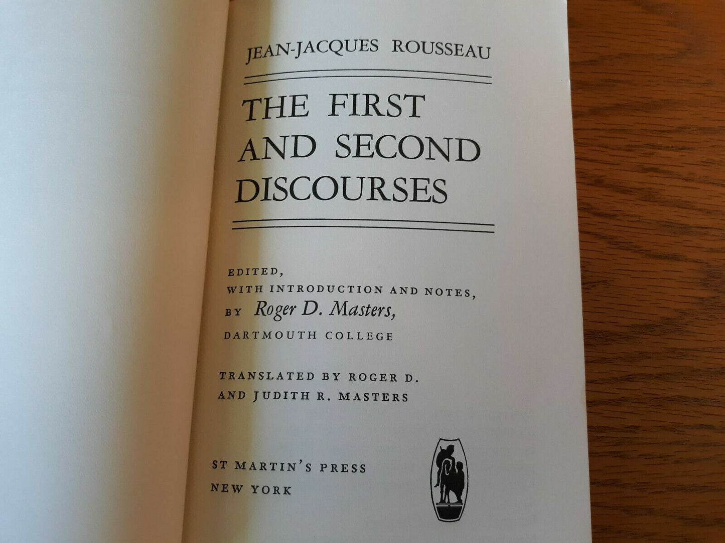 The First and Second Discourses by Jean-Jacques Rousseau (1964, Brown Paperback)