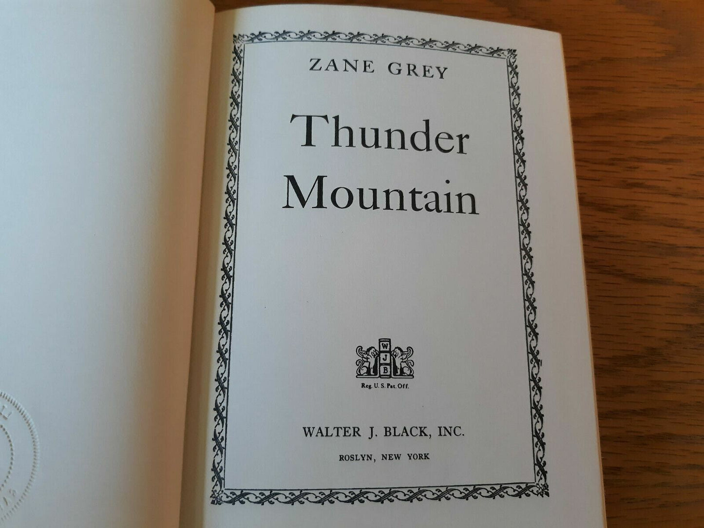 Thunder Mountain 1963 Zane Grey Walter J. Black