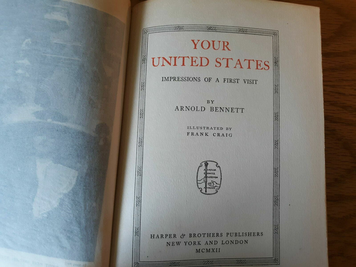 Your United States Arnold Bennett 1912 Hardcover Book Harper & Brothers