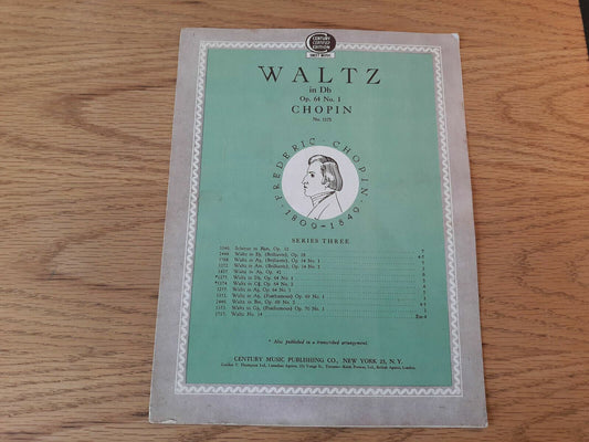 Waltz, Op. 64, No. 1 in Db (Frederic Chopin) Sheet Music Series Three Century Ce