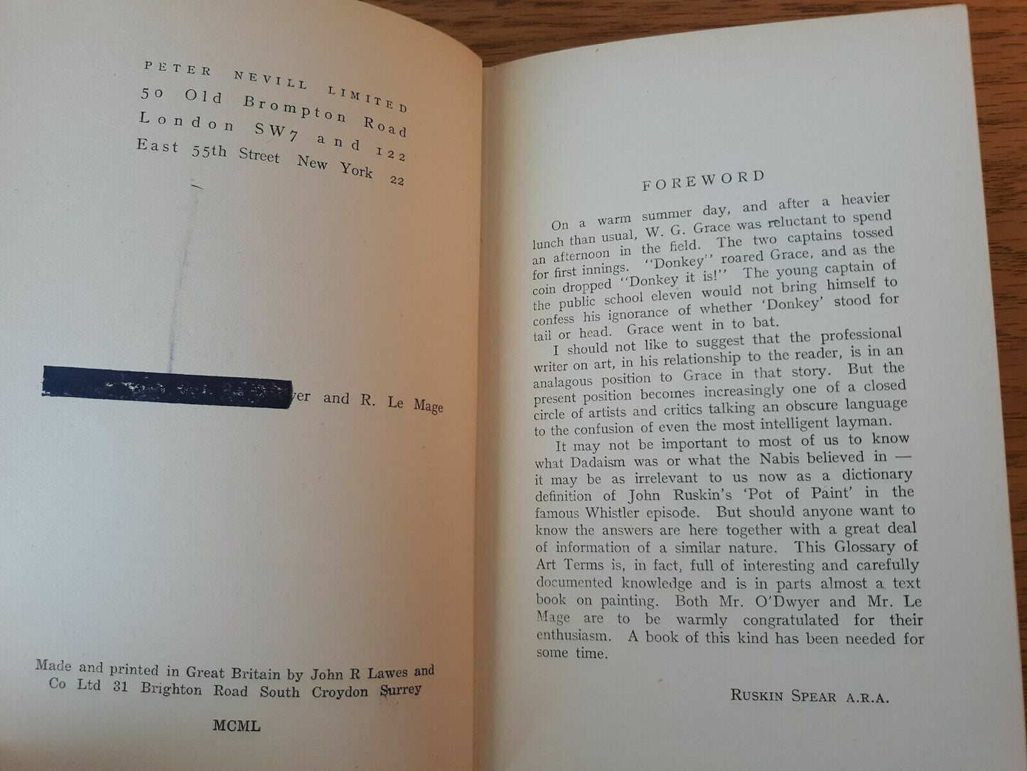 A Glossary of Art Terms by John O'Dwyer 1950