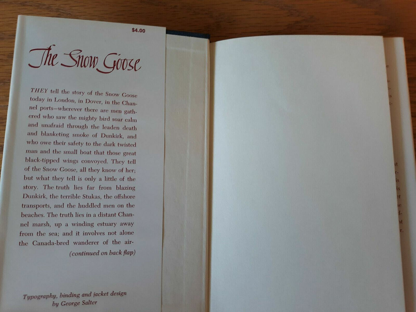 The Snow Goose by Paul Gallico 1977 Hardcover Dust Jacket