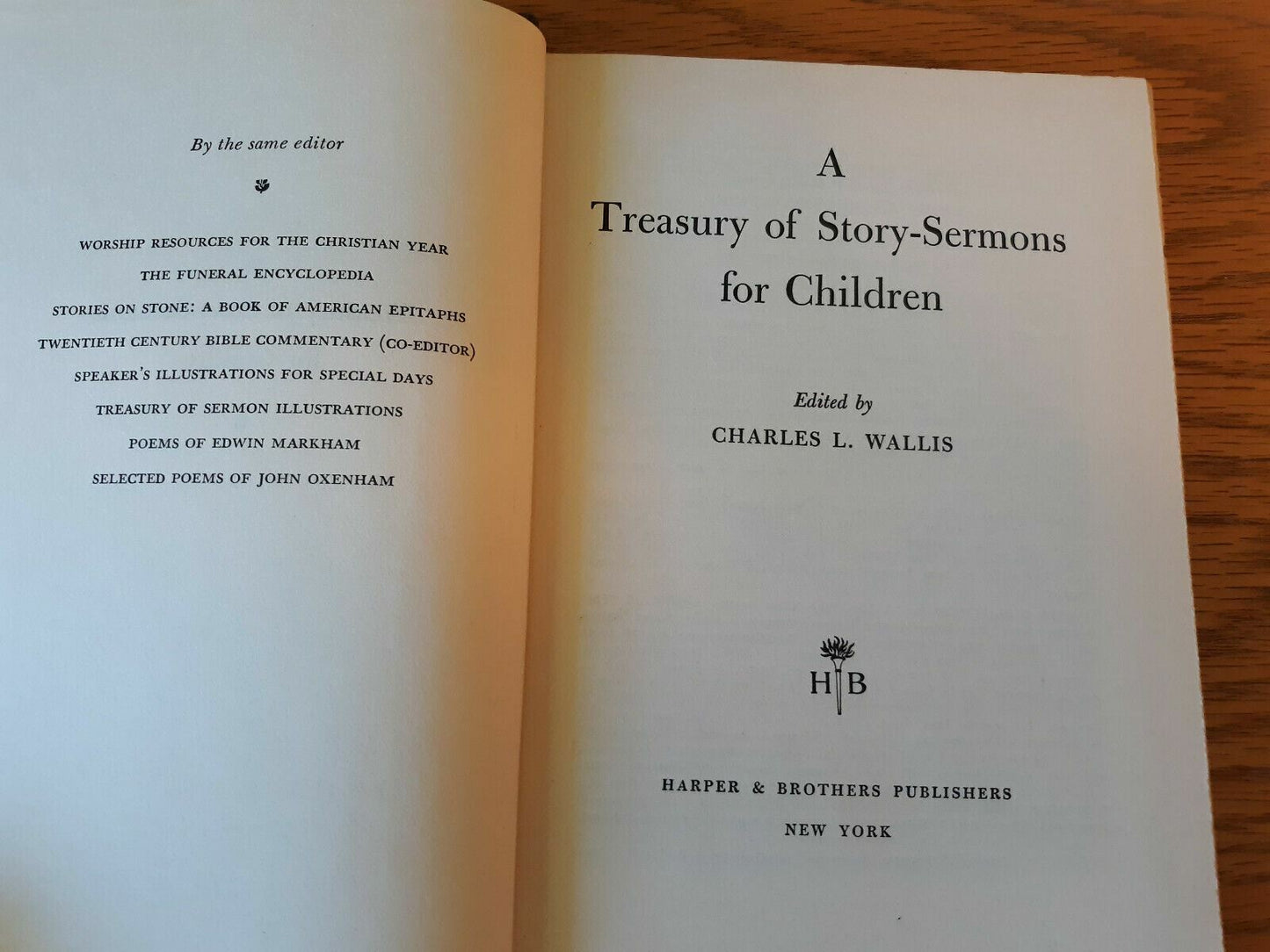 A Treasury Of Story-Sermons For Children 1957 Hardcover Harper & Brothers Charle