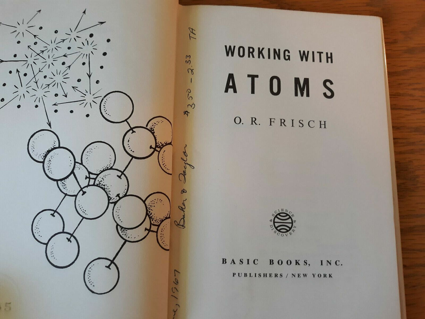 Working With Atoms O R Frisch 1965 Hardcover Dust Jacket