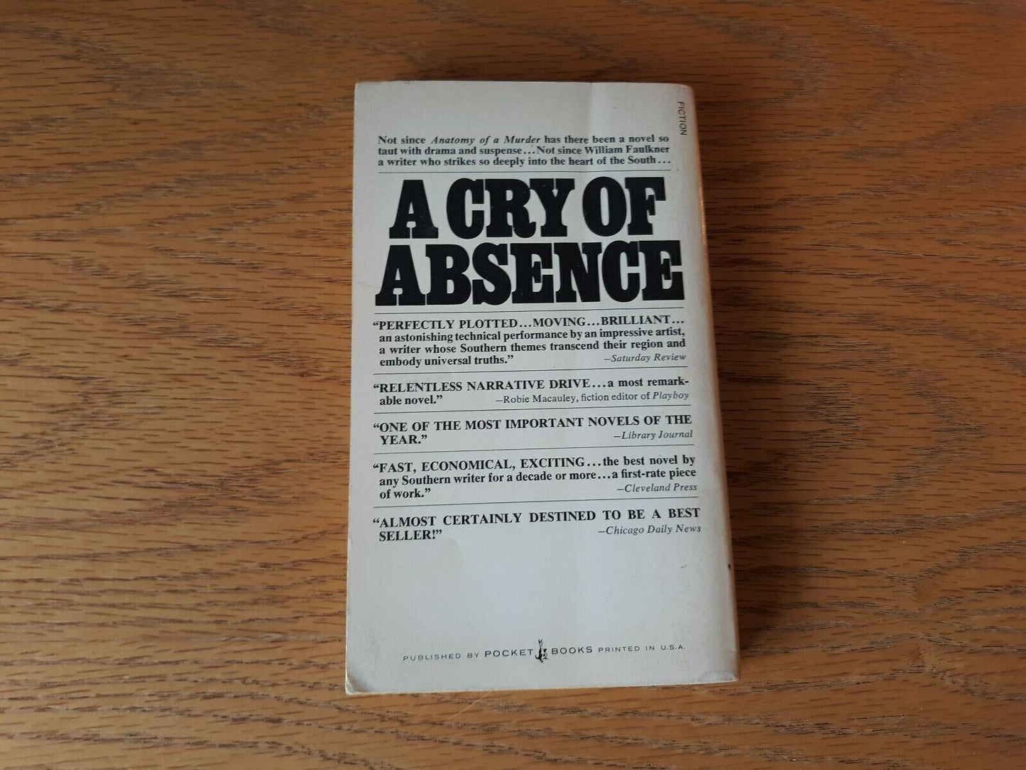 A Cry of Absence by Madison Jones 1972