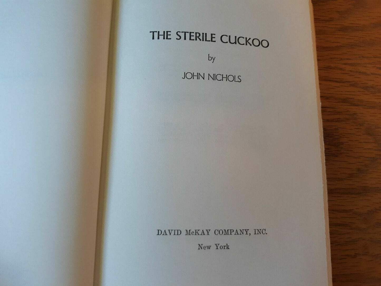 The Sterile Cuckoo, John Nichols, 1965 HC/DJ Book Club Edition BCE