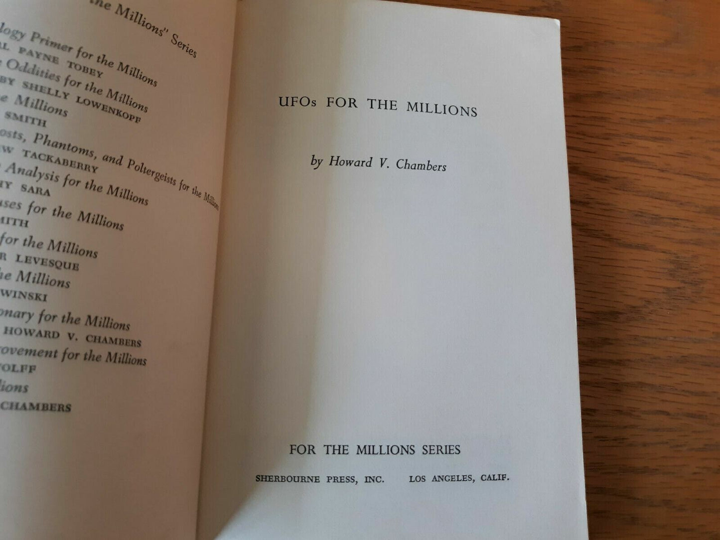 Ufos For The Millions By Howard Chambers 1967 First Edition