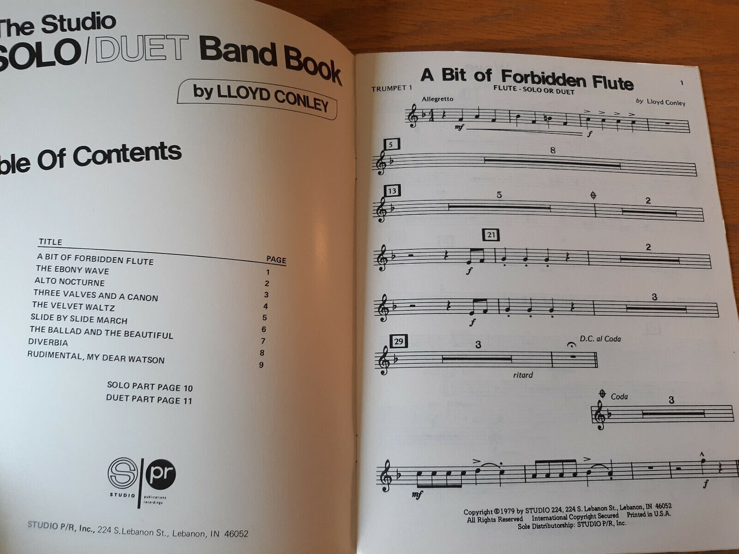 The Studio Solo Duet Band Book Lloyd Conley Trumpet 1 Studio P/R