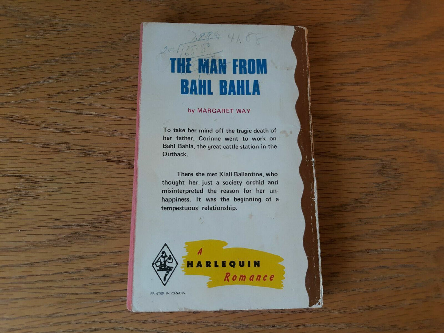 The Man From Bahl Bahla (Harlequin Romance, No. 1530) by Margaret Way 1972