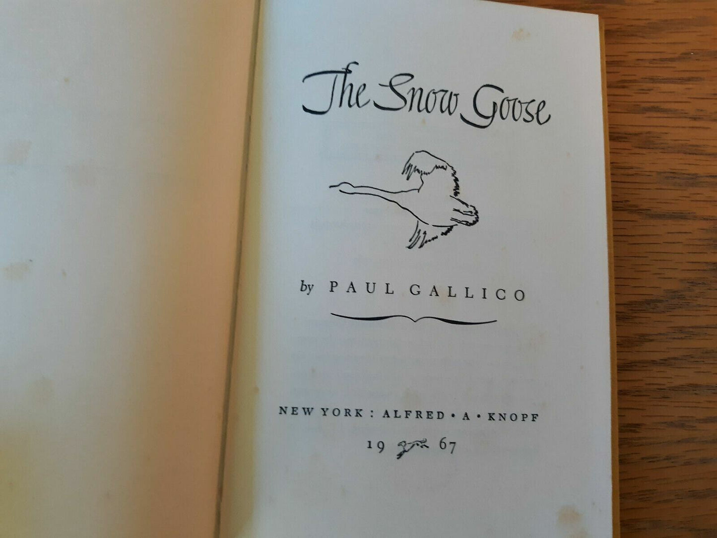 The Snow Goose Paul Gallico 1967 Hardcover Alfred A Knopf