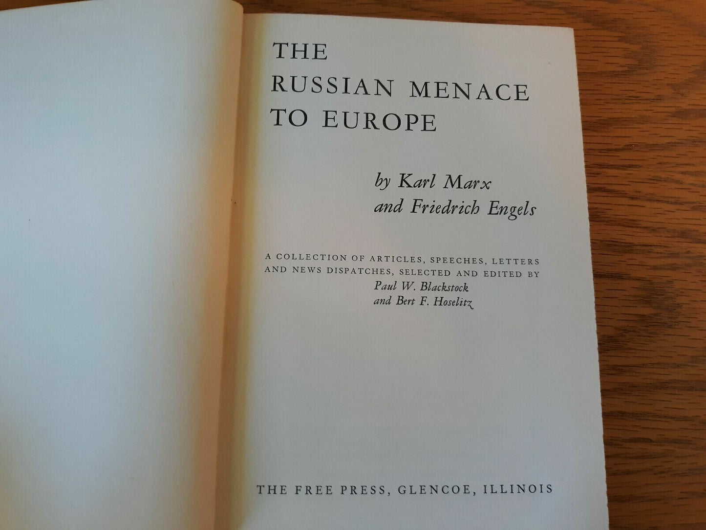 The Russian Menace To Europe By Karl Marx & Friedrich Engels 1952