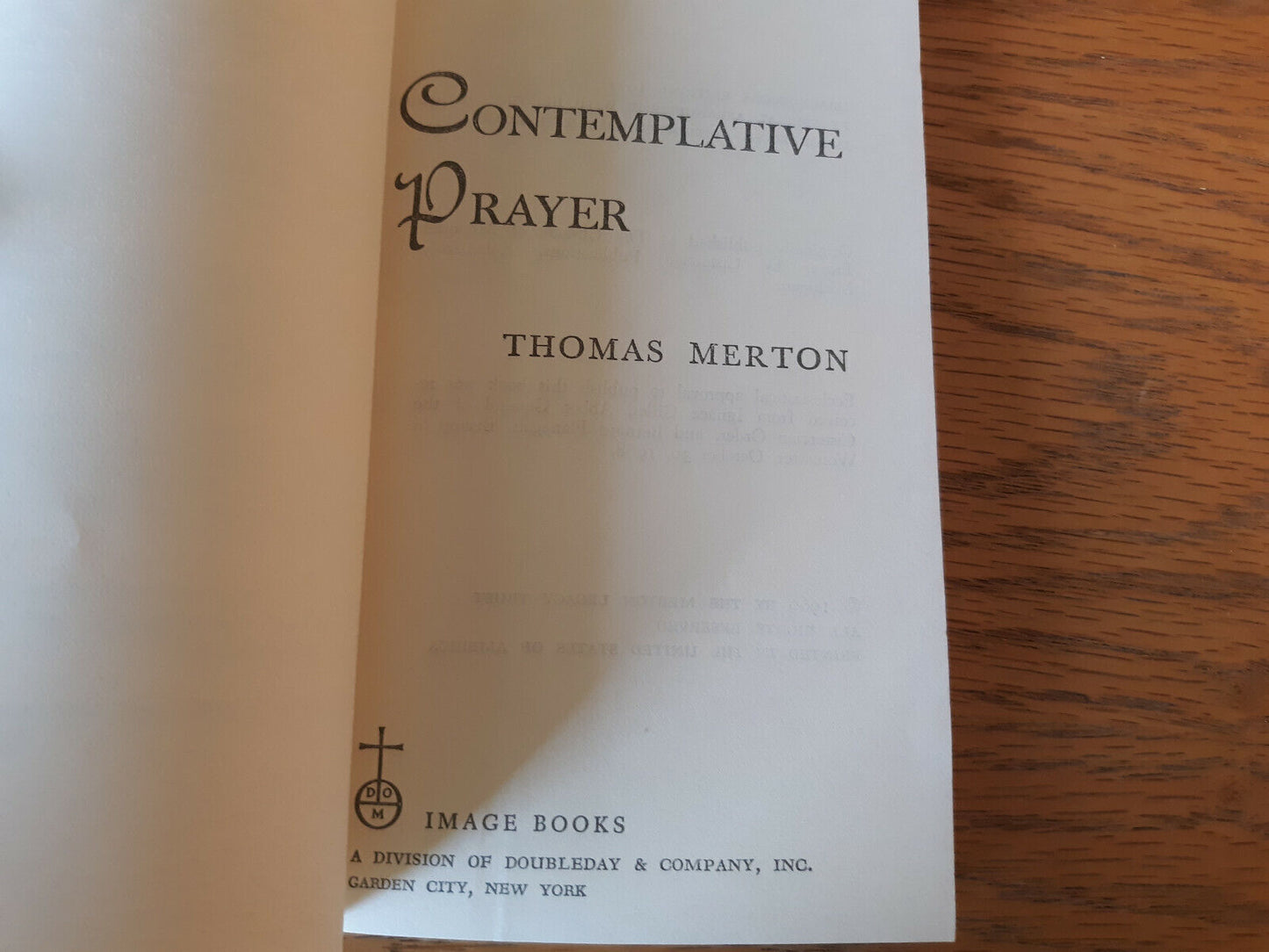 Thomas Merton Contemplative Prayer 1971 Paperback Doubleday Image Books