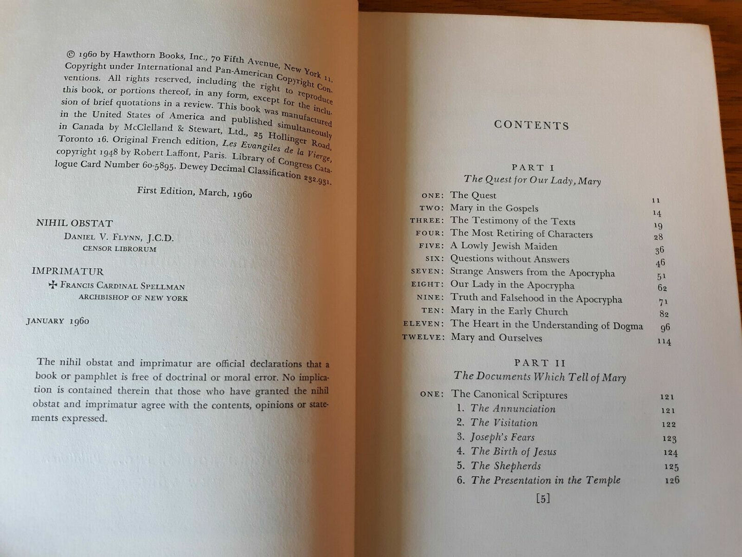 The Book Of Mary Henri Daniel-Rops 1960 1st Edition Hardcover Hawthorn Books