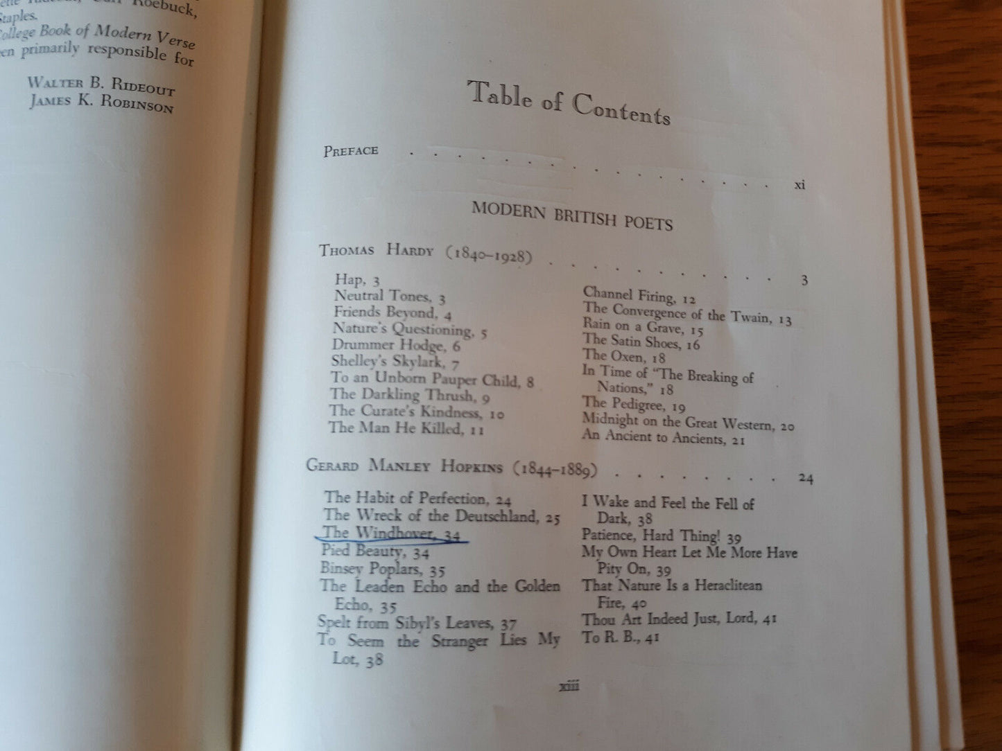 A College Book Of Modern Verse 1960 James K Robinson Hardcover Row, Peterson