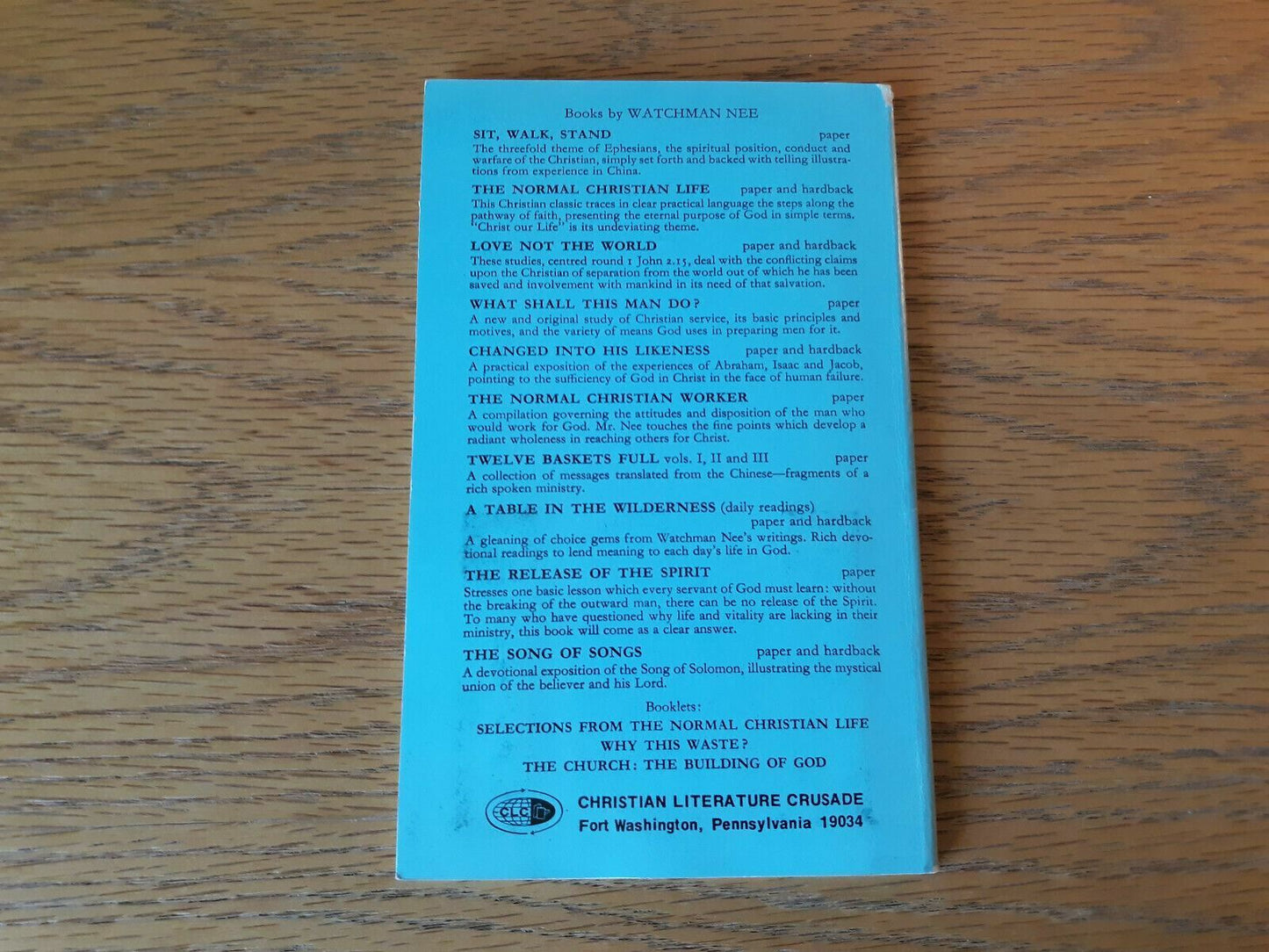 Sit Walk Stand Watchman Nee 1976 Paperback Christian Literature Crusade