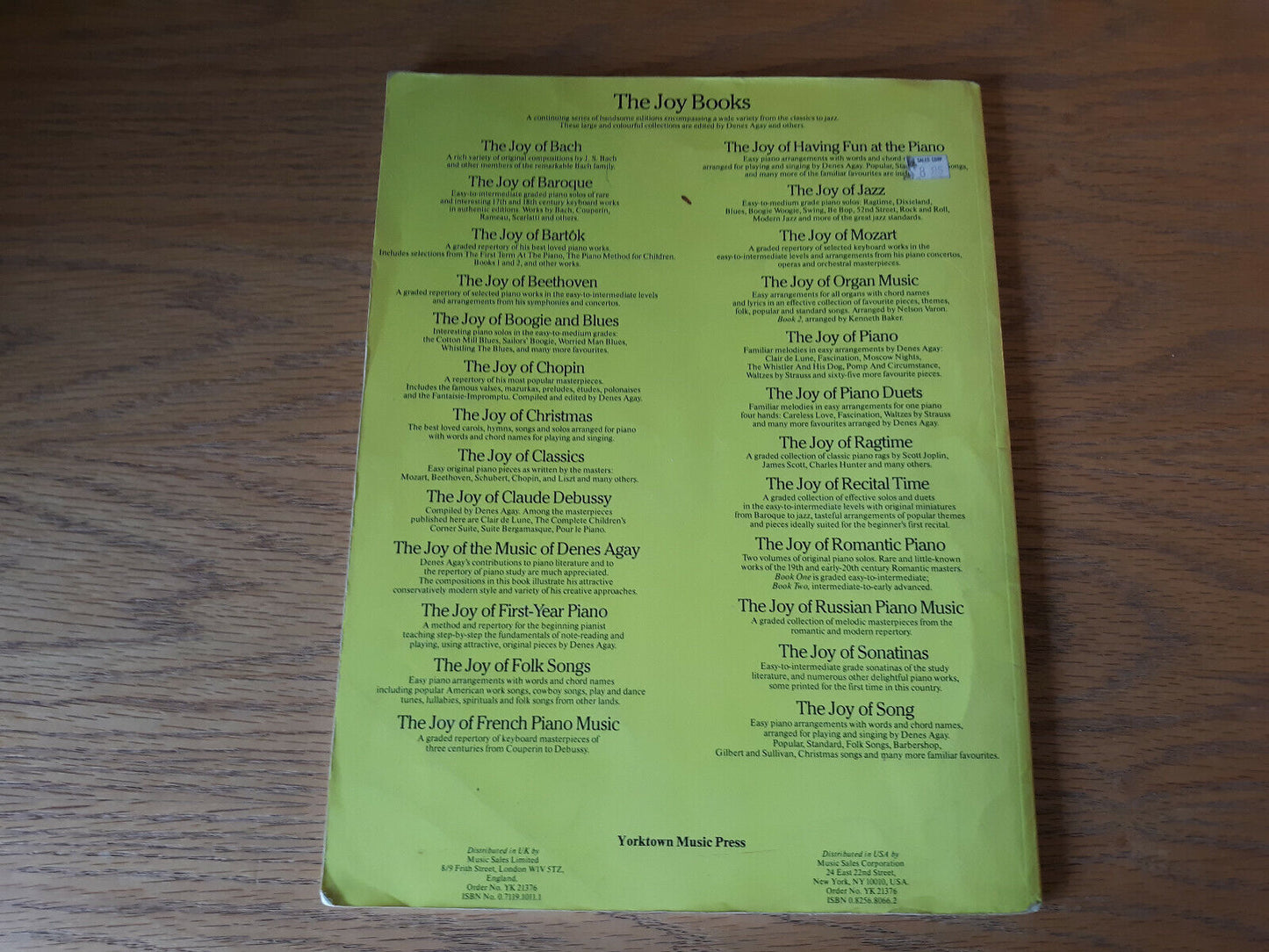 The Joy Of Classics Denes Agay 1987 Paperback Yorktown Music Press