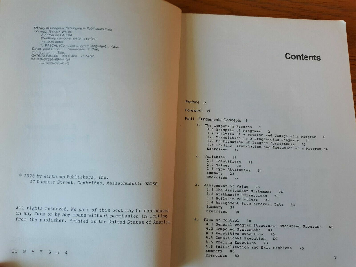 A Primer On Pascal Richard Conway 1976 Winthrop Paperback