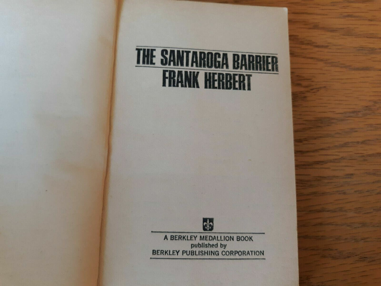 The Santaroga Barrier Frank Herbert 1968 Berkley Medallion Paperback Sci-fi