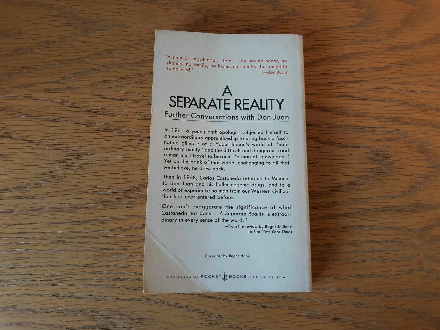 A Separate Reality by Carlos Castaneda, Pocket Books paperback, 1976