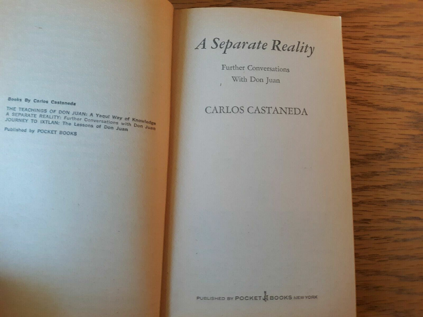 A Separate Reality by Carlos Castaneda, Pocket Books paperback, 1976