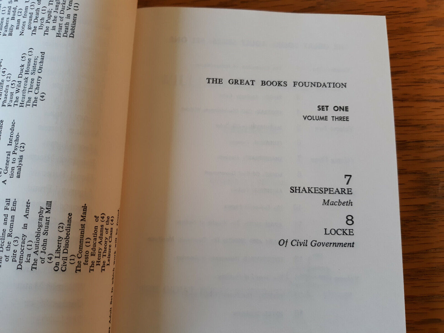 The Great Books Foundation Set One Volume Three 1966