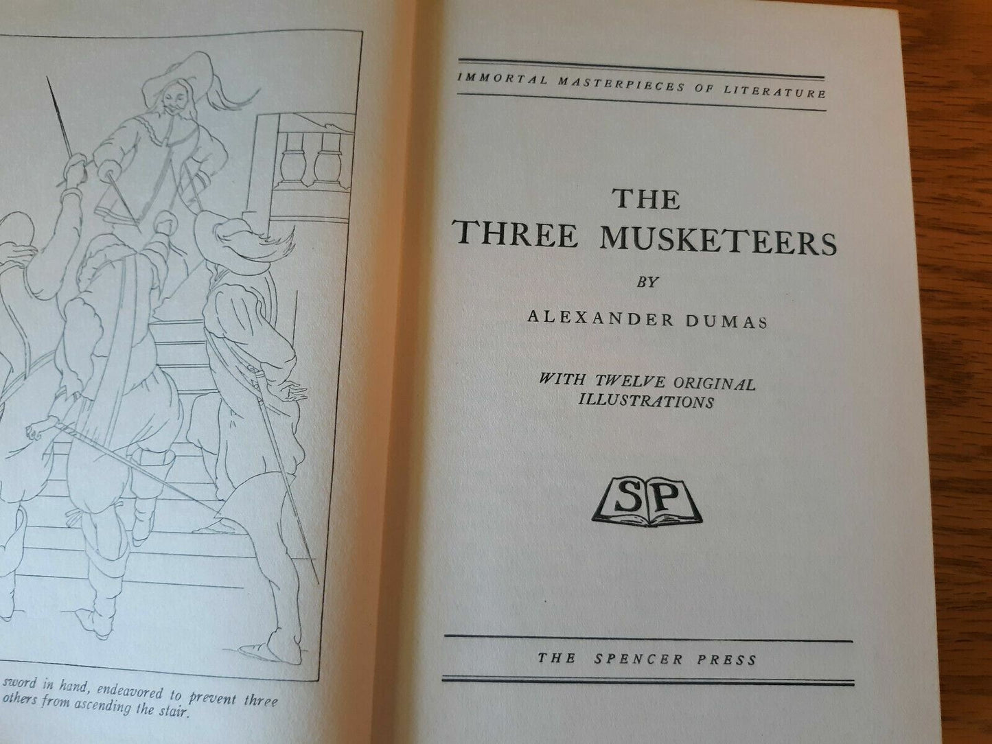 The Three Musketeers By Alexandre Dumas Spencer Press 1937 Immortal Literature