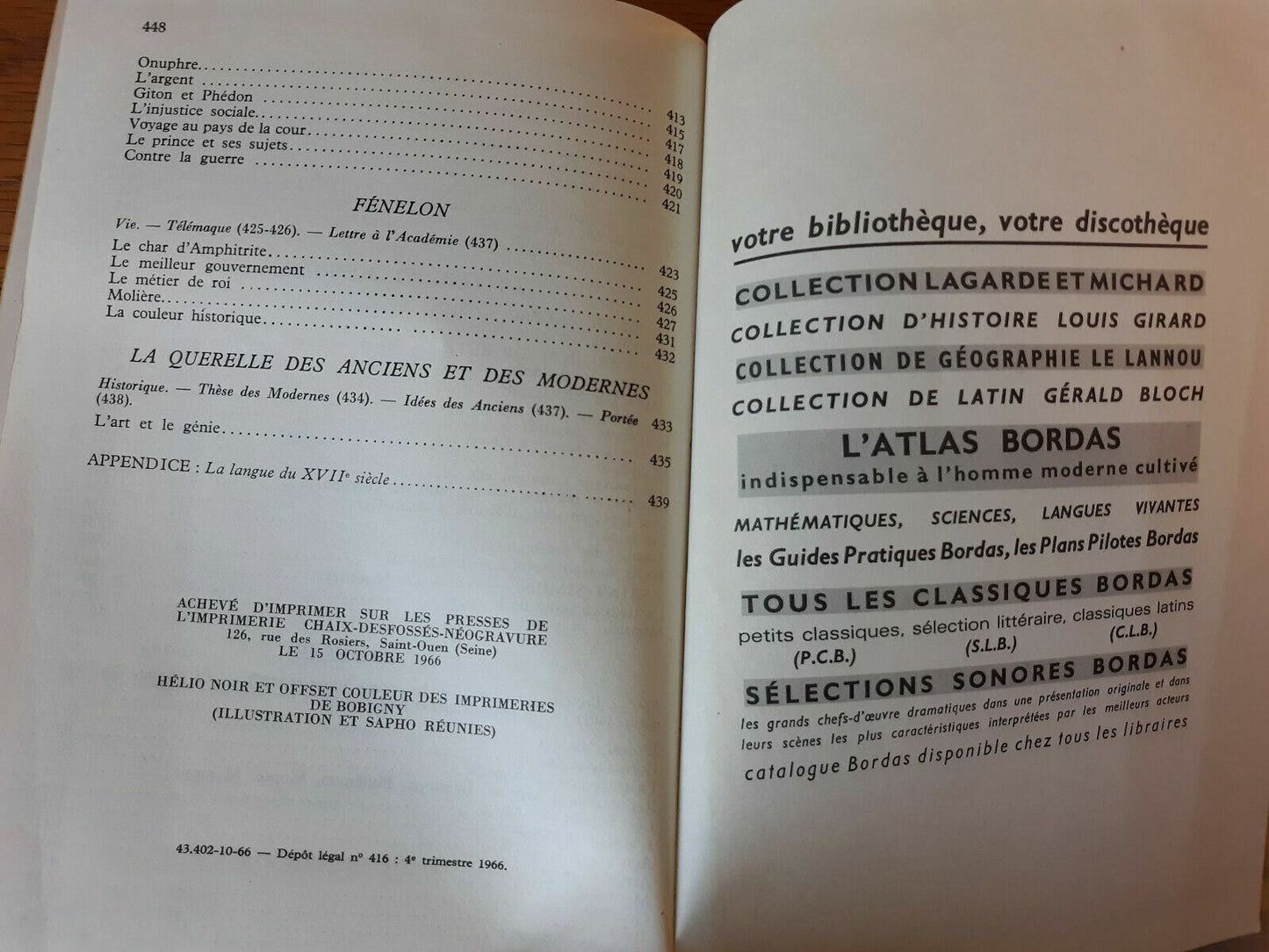 XVII Siecle Les Grands Auteurs Francais Du Programme III 1966 French