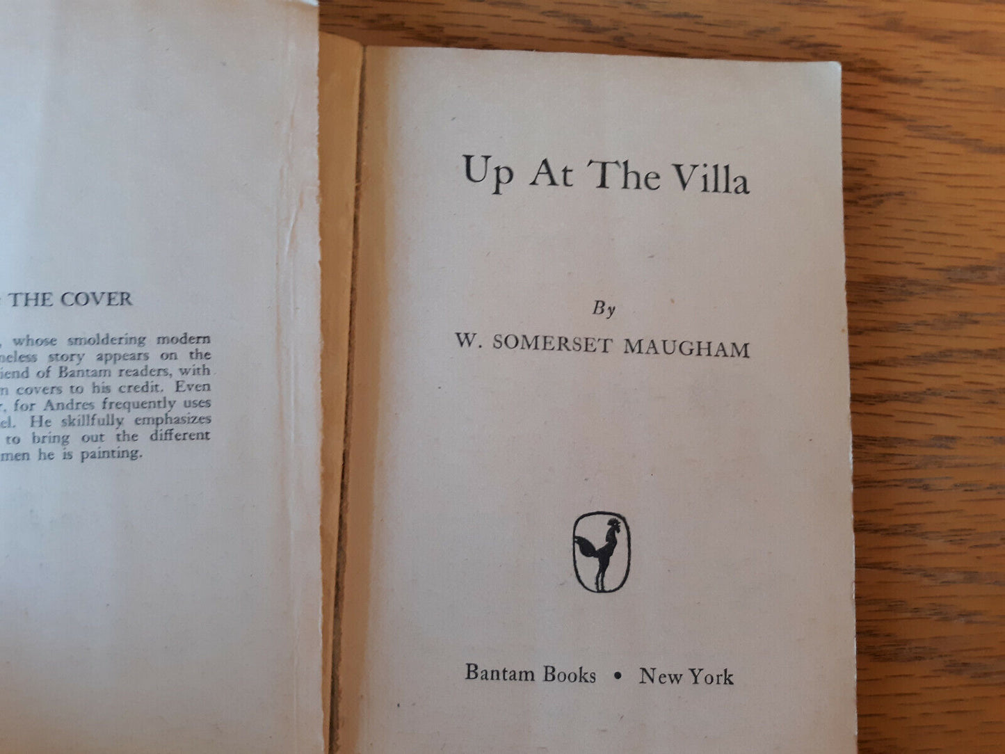 Up At The Villa W Somerset Maugham 1947 Bantam Book Paperback