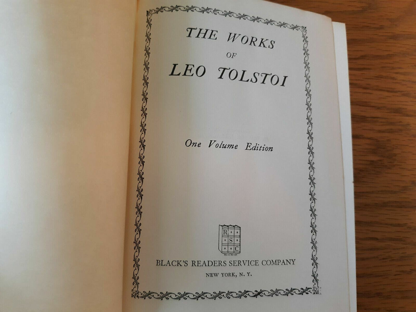 The Works Of Leo Tolstoi - Black's Readers Service Book 1928 Hardcover 1 Vol Ed