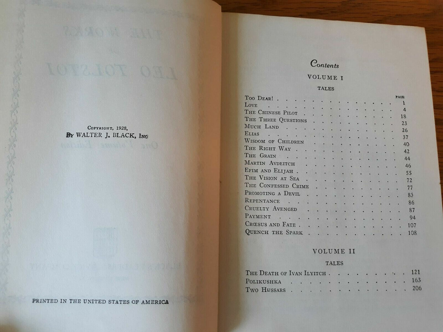 The Works Of Leo Tolstoi - Black's Readers Service Book 1928 Hardcover 1 Vol Ed