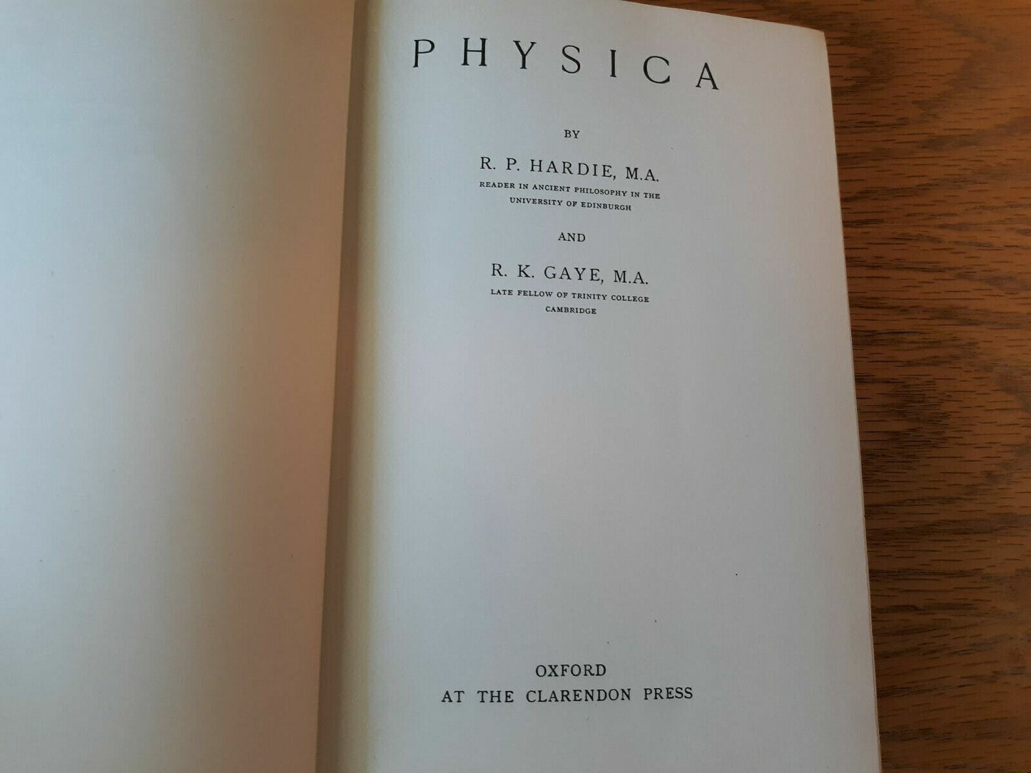 The Works Of Aristotle Sir David Ross Volume II 1953 Physica De Caelo