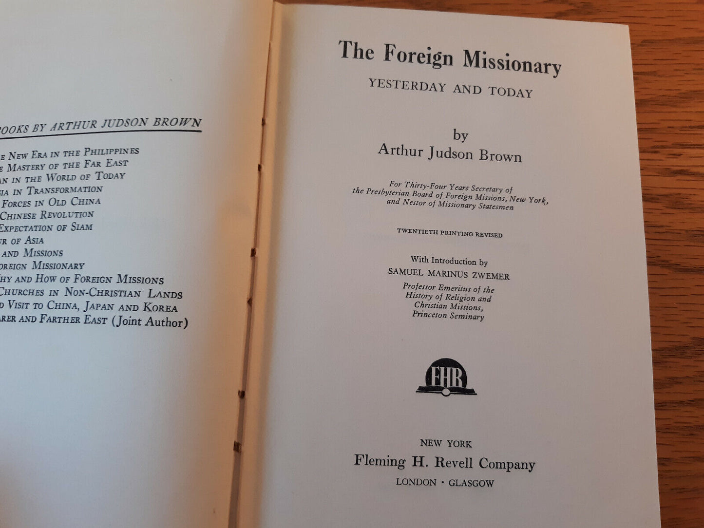 The Foreign Missionary Yesterday And Today Arthur Judson Brown 1950 Hardcover