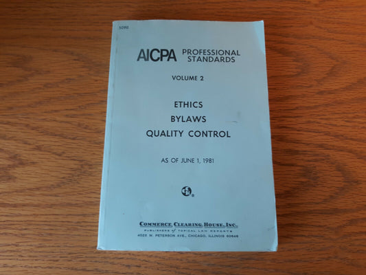 AICPA Professional Standards Volume 2 1981 Ethics Bylaws Quality Control