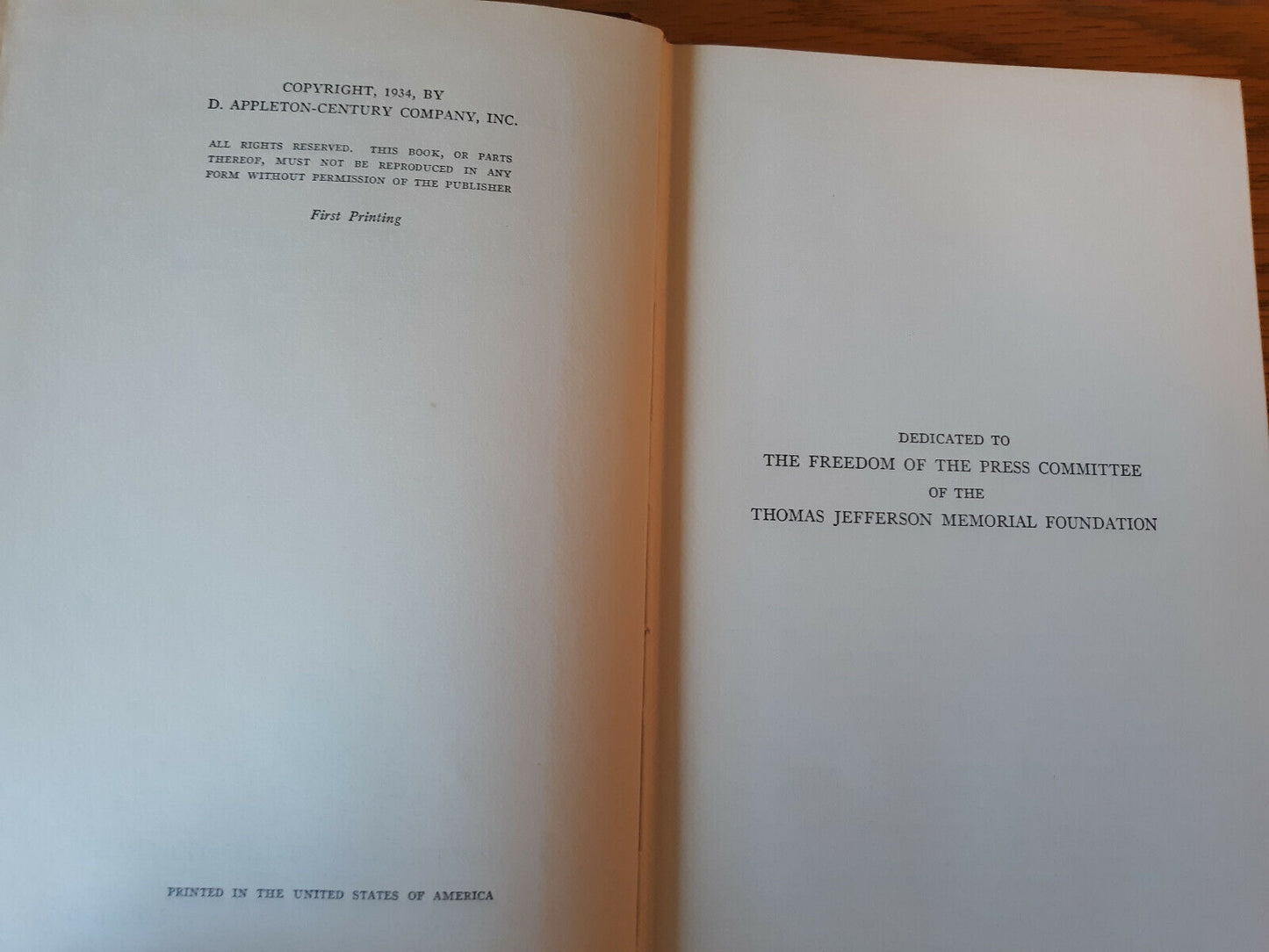 The Rights And Privileges Of The Press Frederick Seaton Siebert 1934 1st Printin