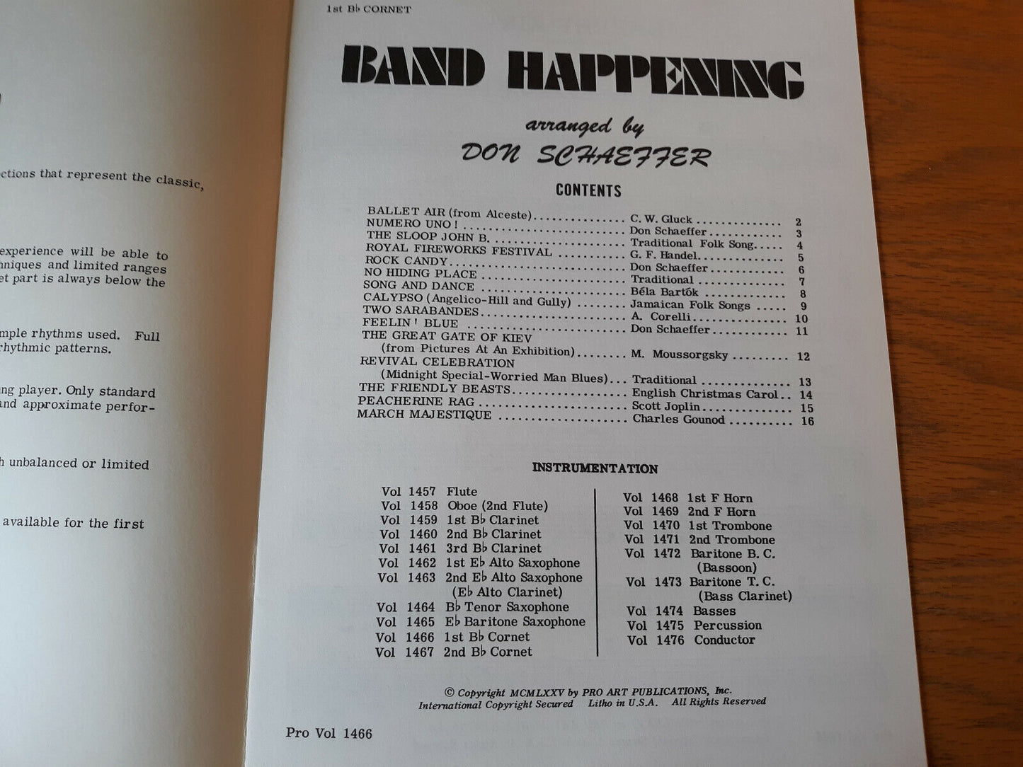 1st Bb Cornet Band Happening Arr. By Don Schaeffer 1975