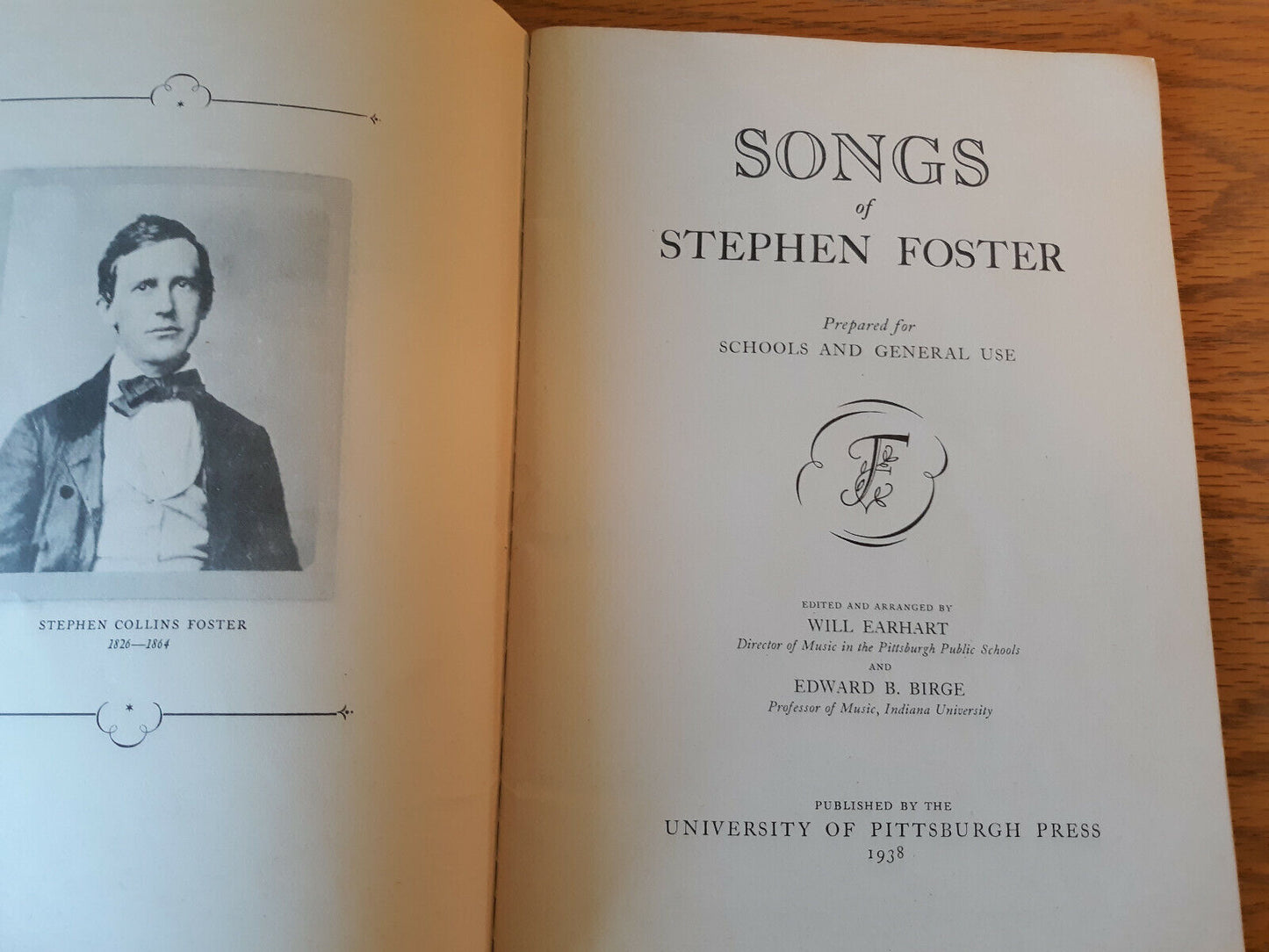 Vintage Songs of Stephen Foster University of Pittsburgh Edition 1938