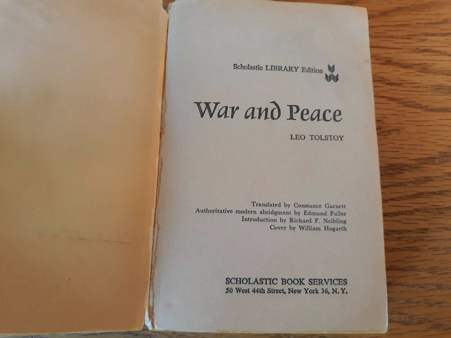 War and Peace - Leo Tolstoy, 1967 4th Printing - Scholastic Library Edition