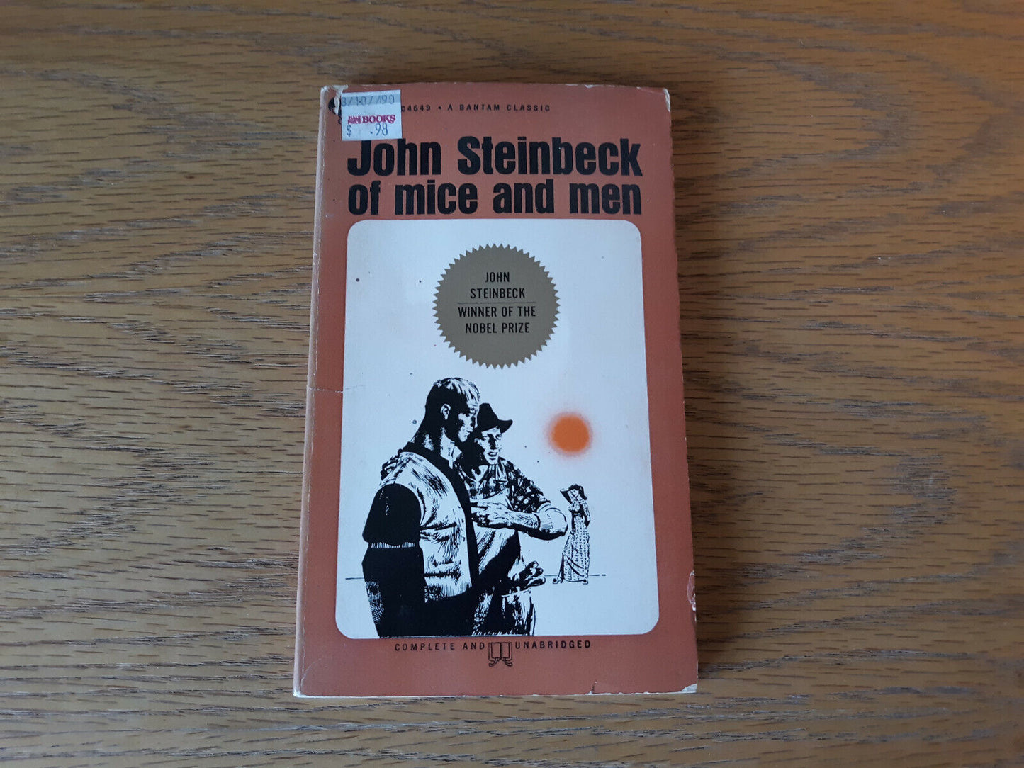 1967 Of Mice and Men by John Steinbeck Bantam Paperback Book
