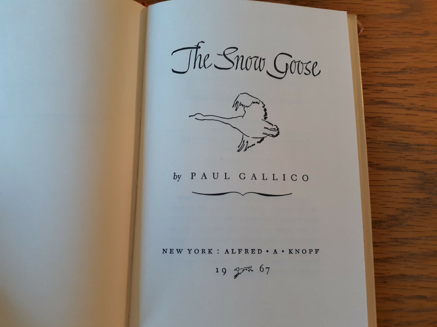 The Snow Goose Paul Gallico 1967 Hardcover Dust Jacket Alfred A Knopf