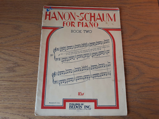 Vintage Hanon-Schaum for Piano (Book Two) Sheet Music Song Book 1946