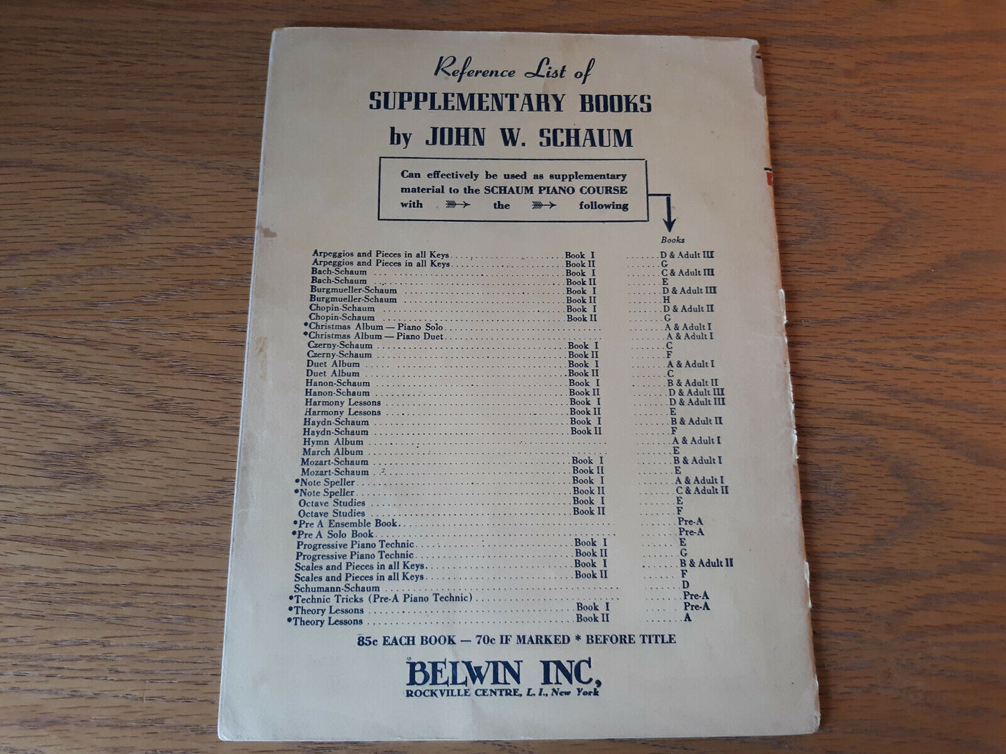 Vintage Hanon-Schaum for Piano (Book Two) Sheet Music Song Book 1946