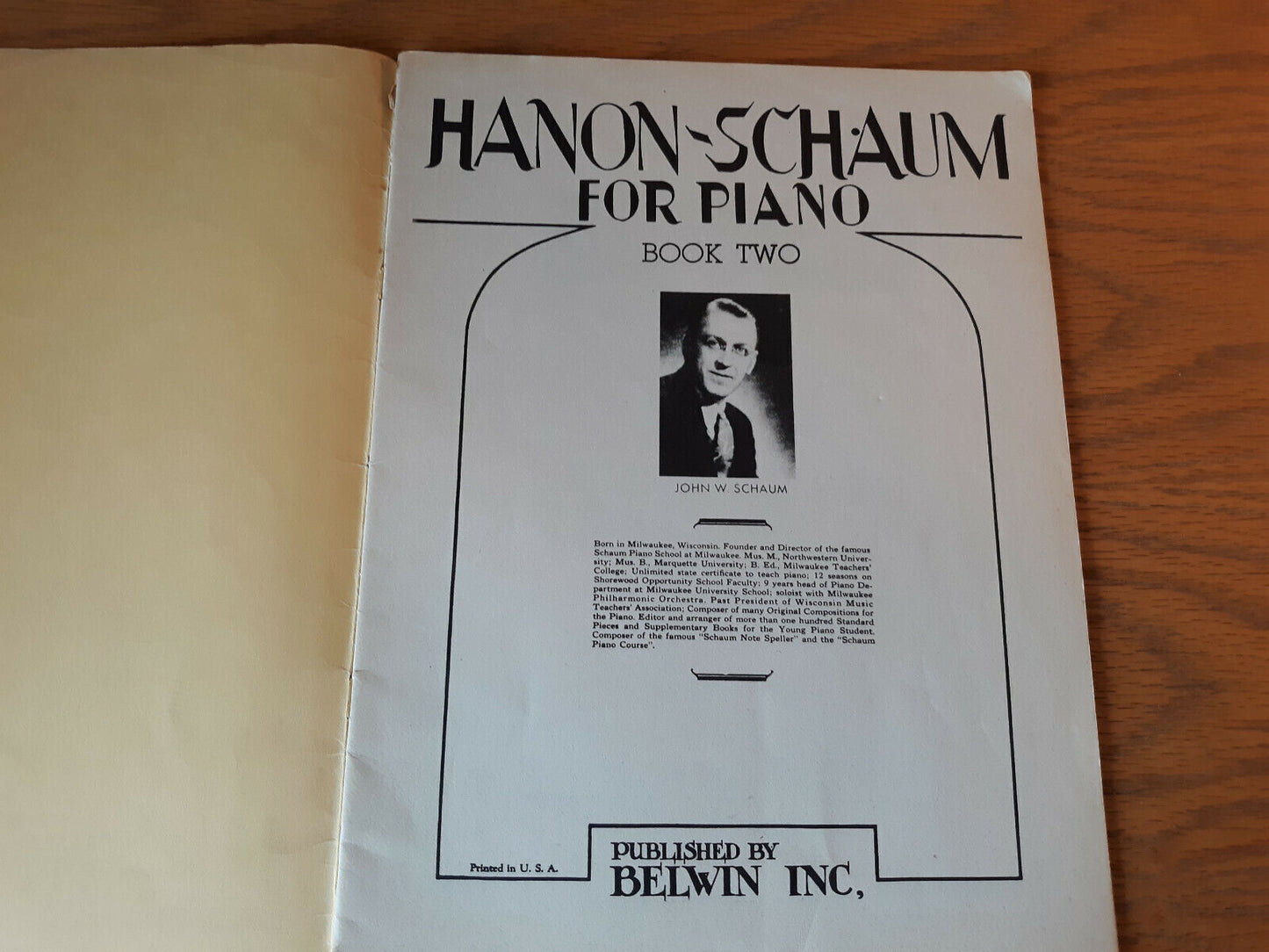 Vintage Hanon-Schaum for Piano (Book Two) Sheet Music Song Book 1946