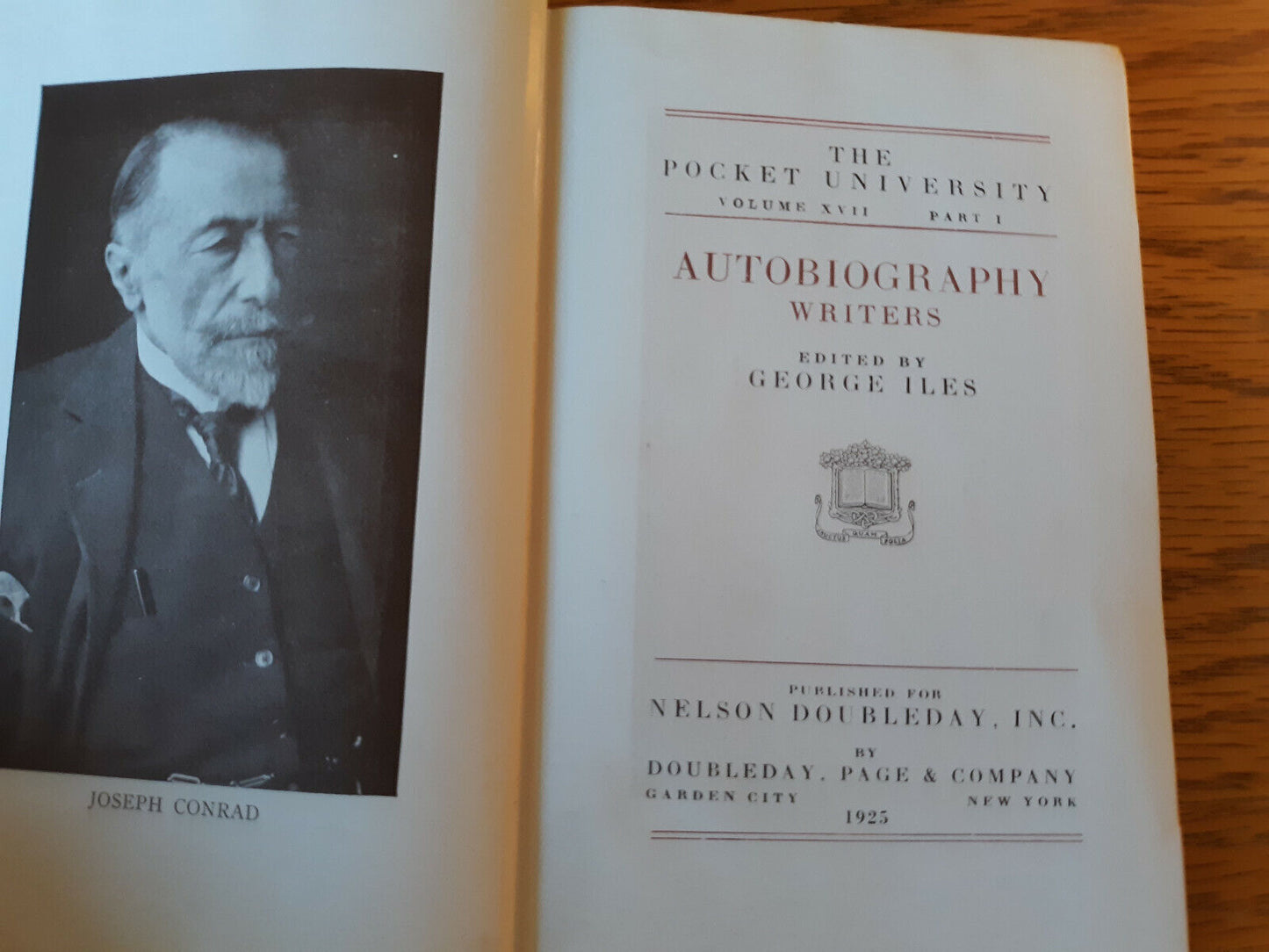 The Pocket University Volume XVII Part I Autobiography Writers 1925 George Iles