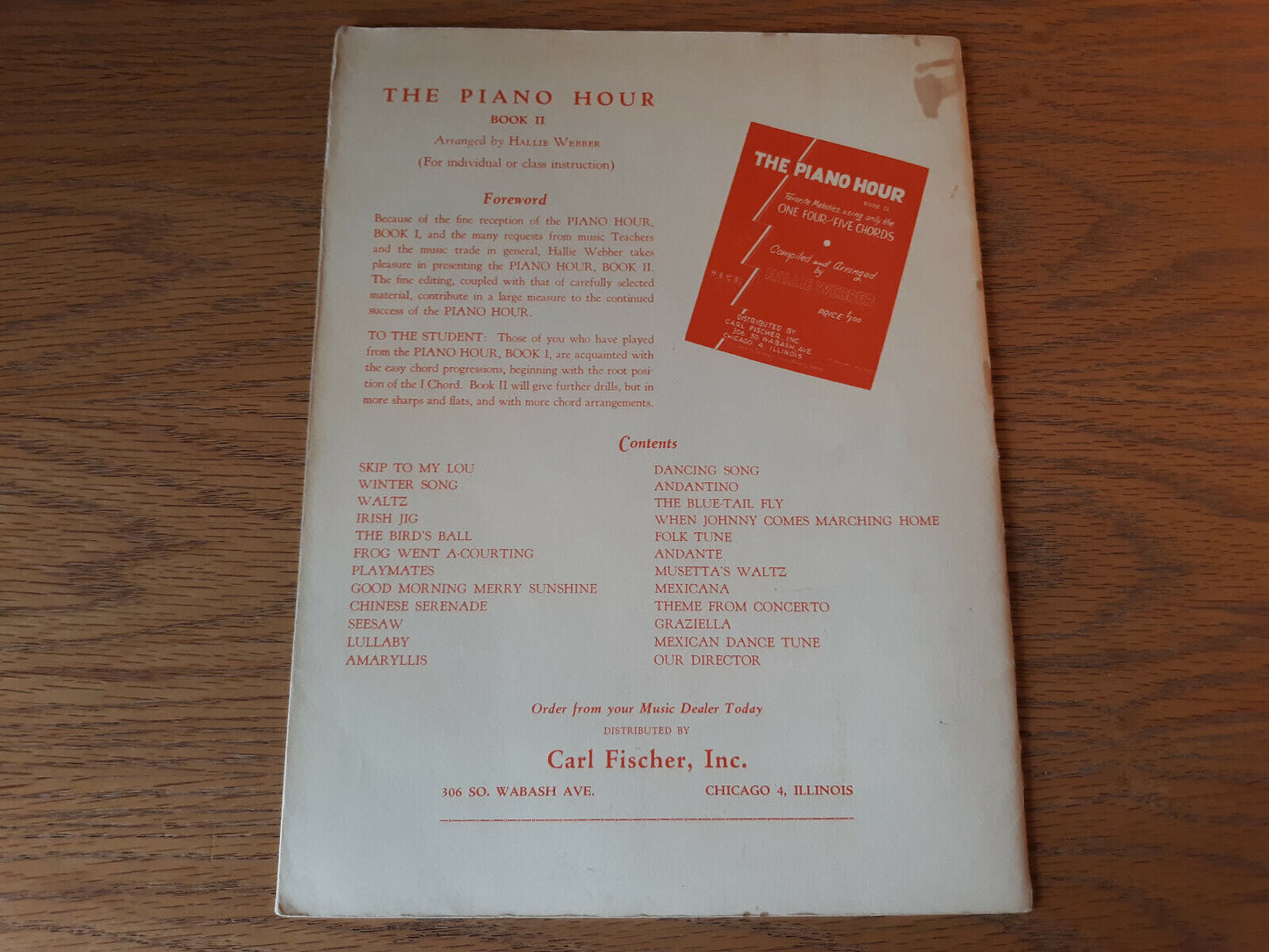 The Piano Hour Book I Hallie Webber Favorite Melodies Carl Fischer Sheet Music