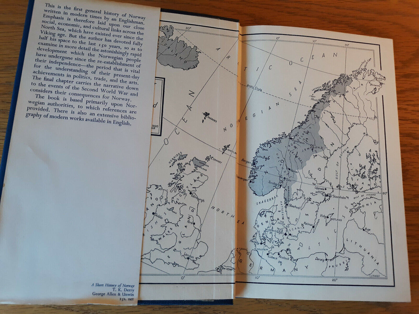 A Short History Of Norway T K Derry 1957 Hardcover Dust Jacket George Allen & Un