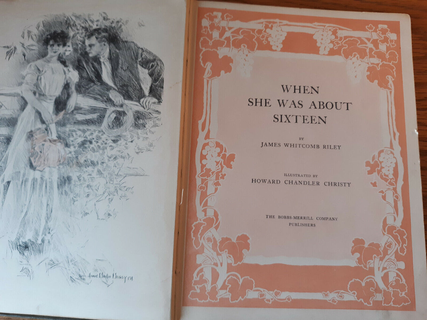 When She Was About Sixteen James Whitcomb Riley 1911 Hardcover